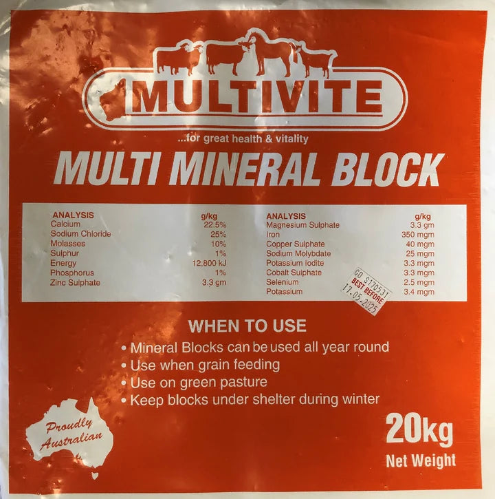 Multivite Orange Multi Mineral Block 20kg