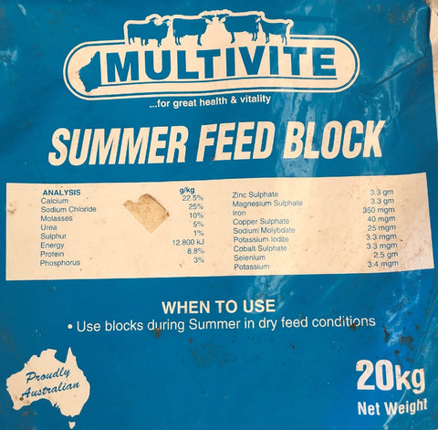 Multivite Blue Dry Feed Mineral Block 20kg