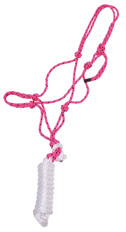 HALTER ROPE KNOTTED With Lead Pink