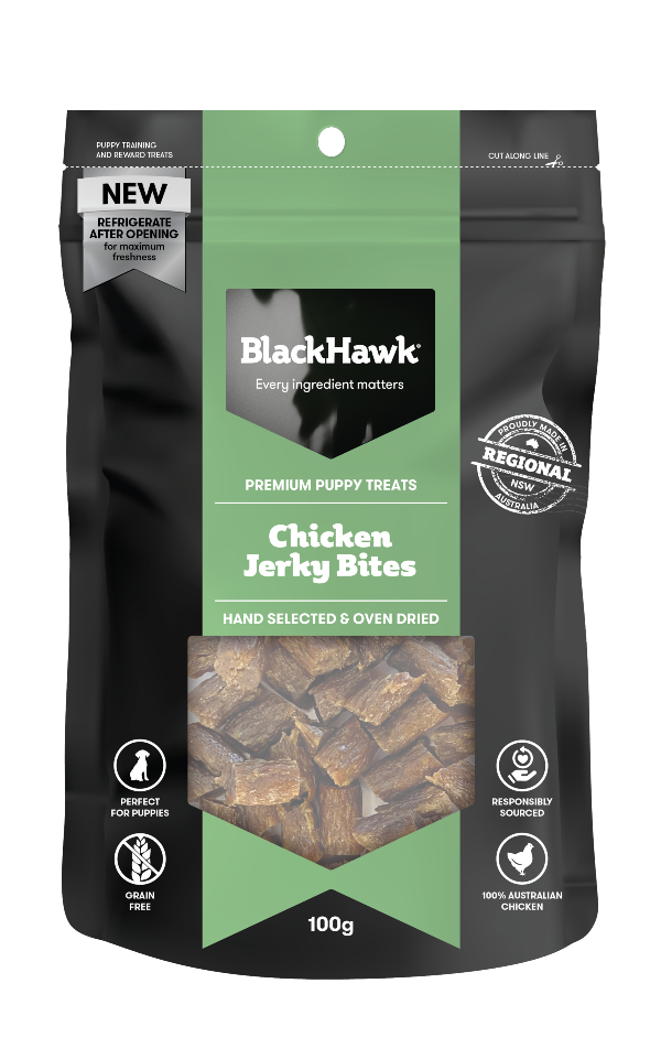 Black Hawk Dog Treats Puppy Chicken Jerky Bites 100g