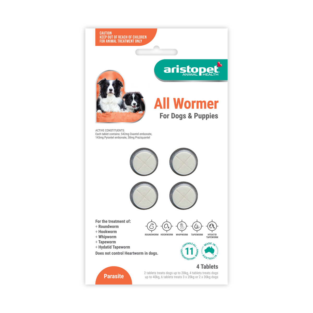 Aristopet Allwormer Tablets Dog 10kg X 1 Tablet