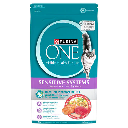 Purina One Cat Adult Dry Sensitive Salmon &amp; Tuna 1.4kg