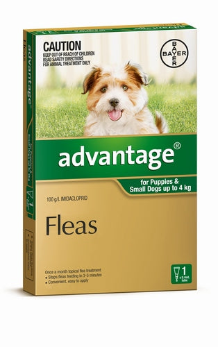 Advantage Puppies and Small Dogs 4kg Single