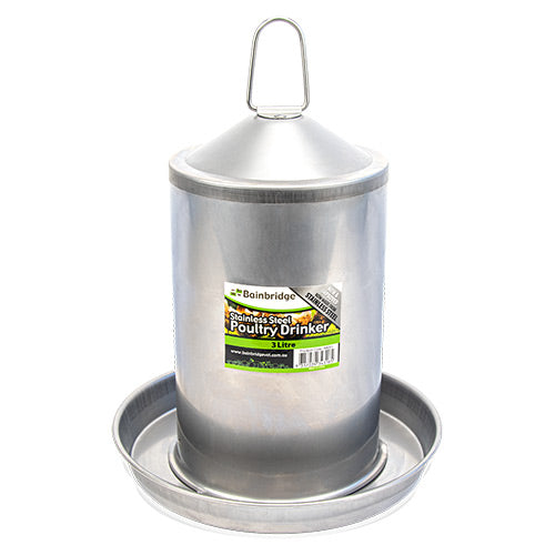 Stainless Steel Poultry Drinker 3L Bainbridge