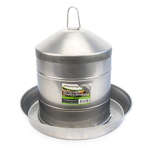 Stainless Steel Poultry Drinker 9L Bainbridge