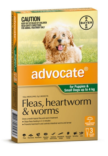 Advocate Dog Small Green 0-4kg 3 Pack
