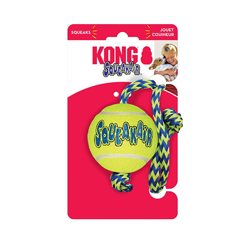 Kong Airdog Squeaker Ball W/rope Medium