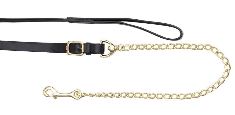 Lead Leather Aintree Solid Brss Chain Bk