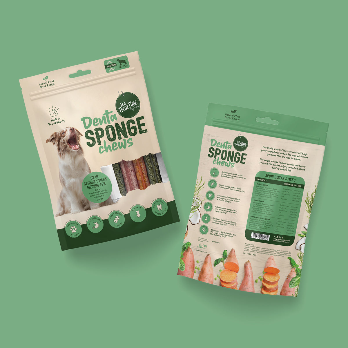 ITT Denta Sponge Star Sticks Med 9PK