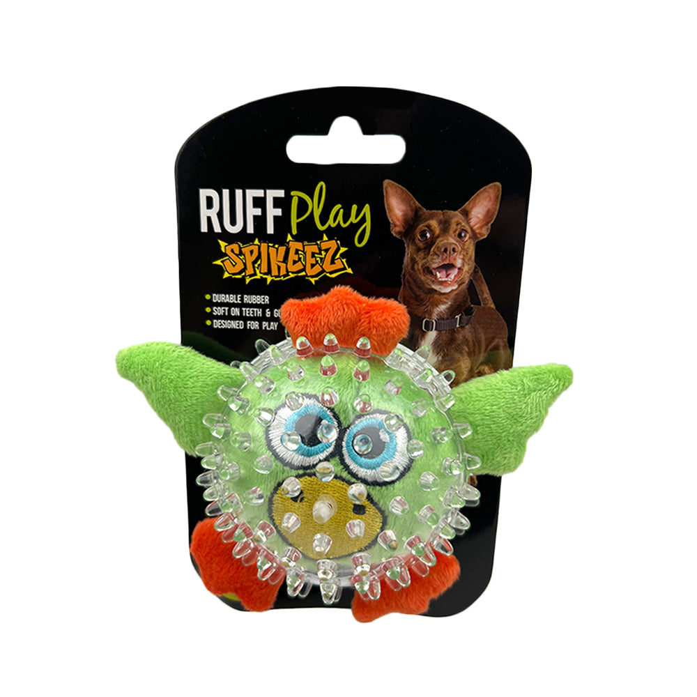 Ruff play Dog Toy Spiky Squeaky Bird Green