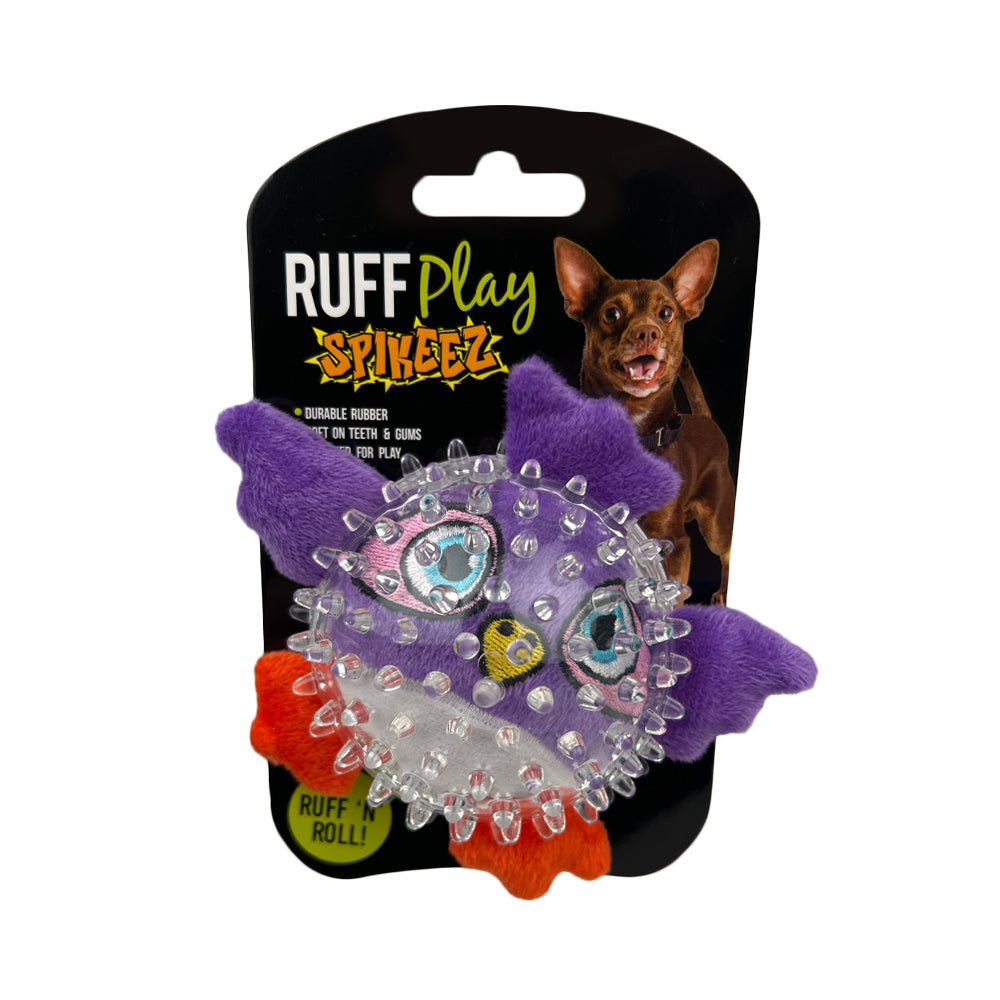 Ruff play Dog Toy Spiky Squeaky Bird PURPLE