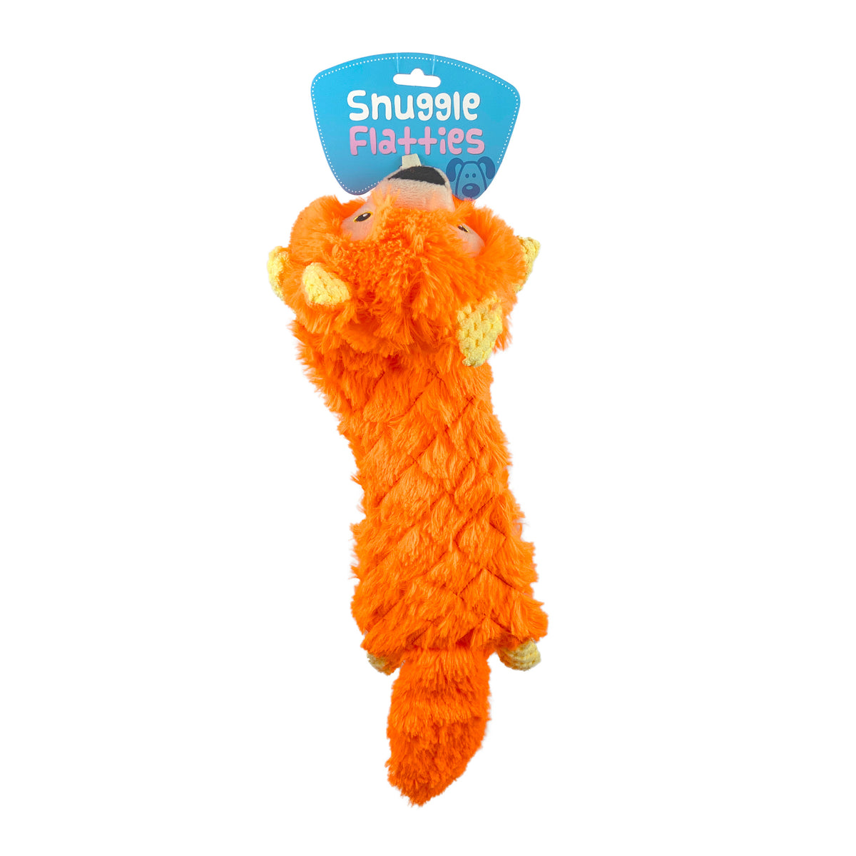 Flatties Dog Toy Orange Squirrel