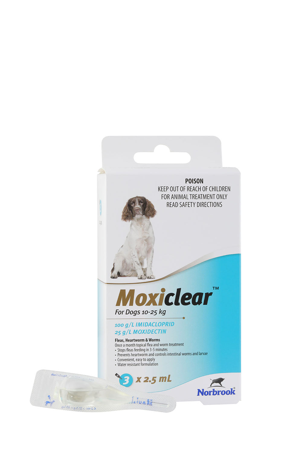 Moxiclear Medium Dog 10-25kg Teal 3 Pack