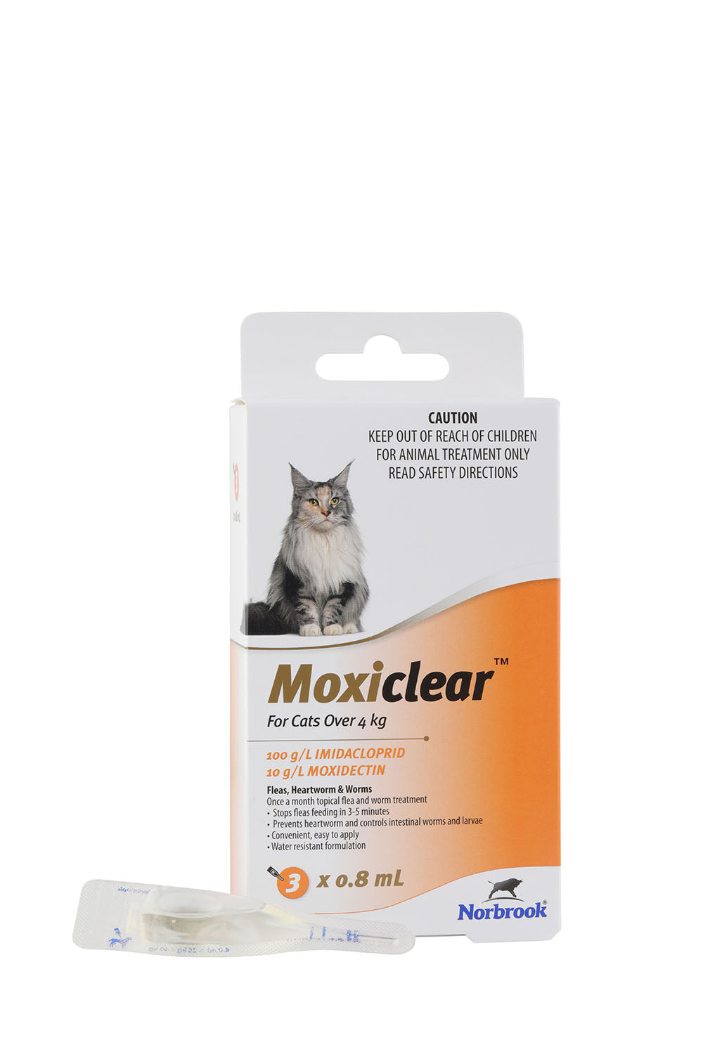 Moxiclear Cat Large Over 4kg Orange 3 Pack