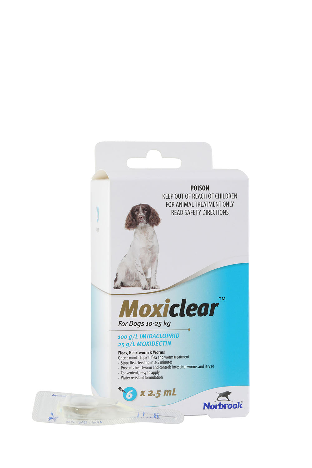 Moxiclear Medium Dog 10-25kg Teal 6 Pack