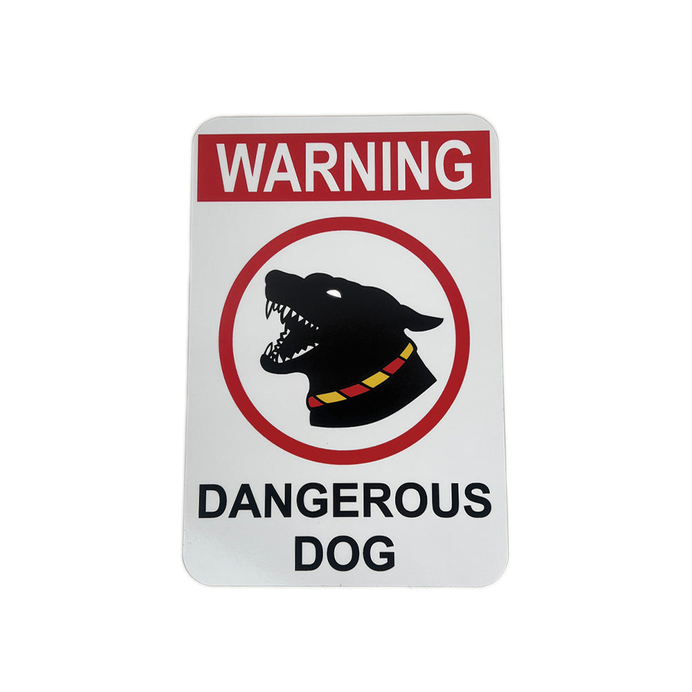 Warning Dangerous Dogs Sign - Metal