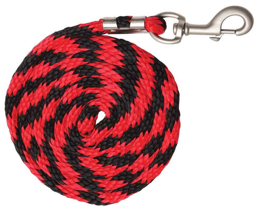 Lead Rope Braided Nylon 2 Tone Rd/bk