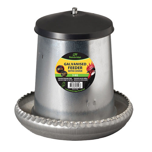 Supreme Galvanised Poultry Feeder With Cover 5kg
