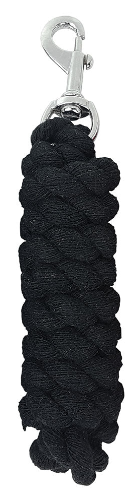 Lead Rope Cotton 1.9m - Np Snap Black