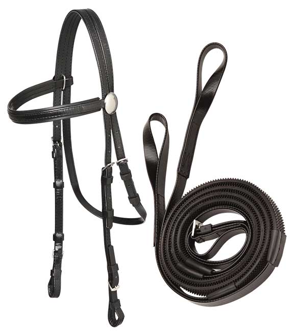 Zilco Race Bridle Black/black - Loop Reins