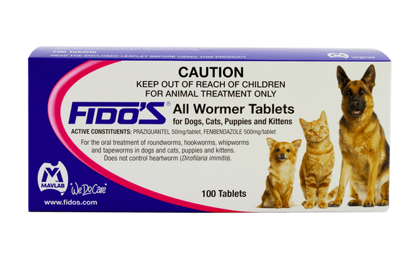 Fidos Allwormer Tablets Dog 10kgx100