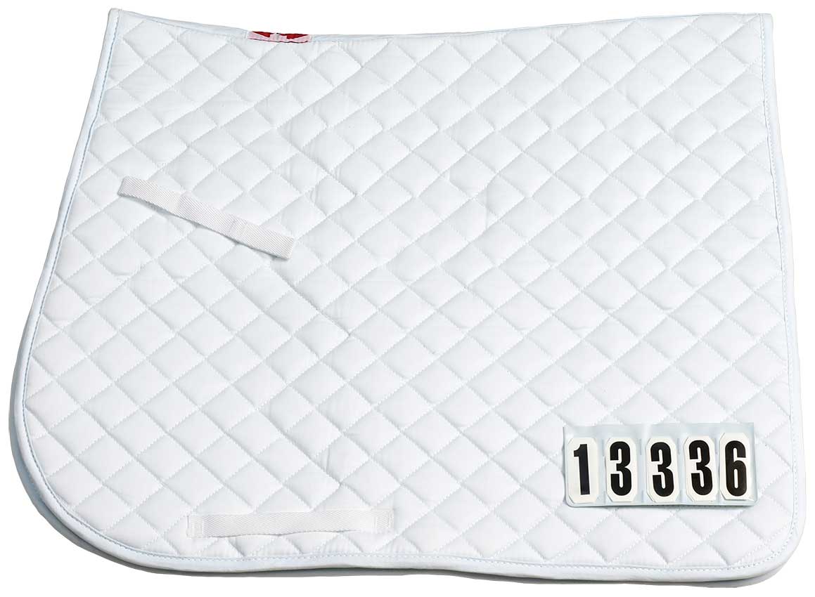 Saddlecloth Dressage Competition With Numbers White