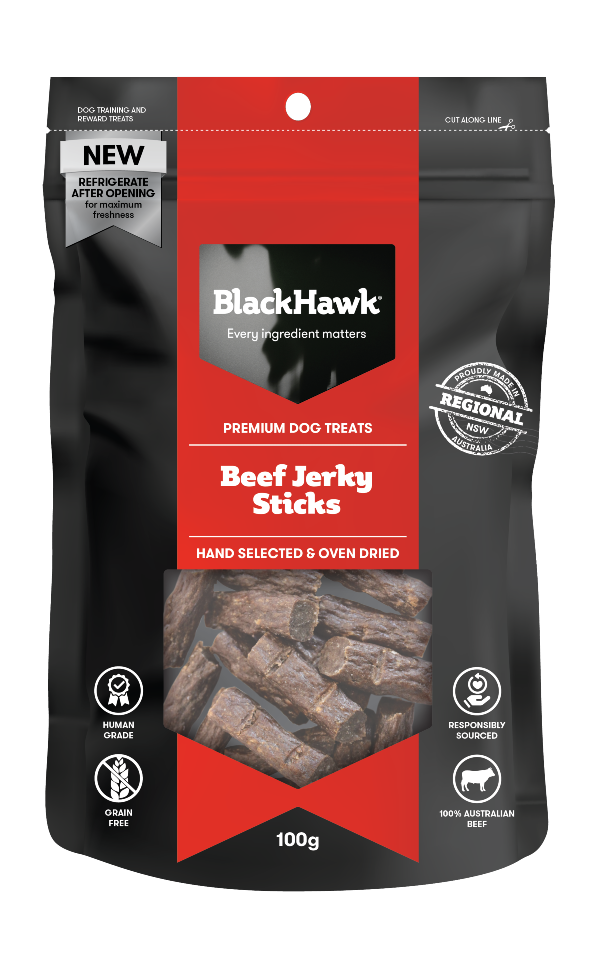 Black Hawk Dog Treats Beef Jerky Sticks 100gm
