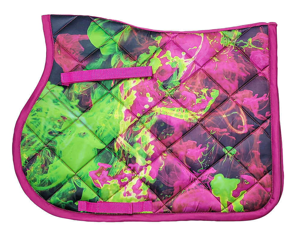 Saddle Cloth Abstract Pink/lime Full