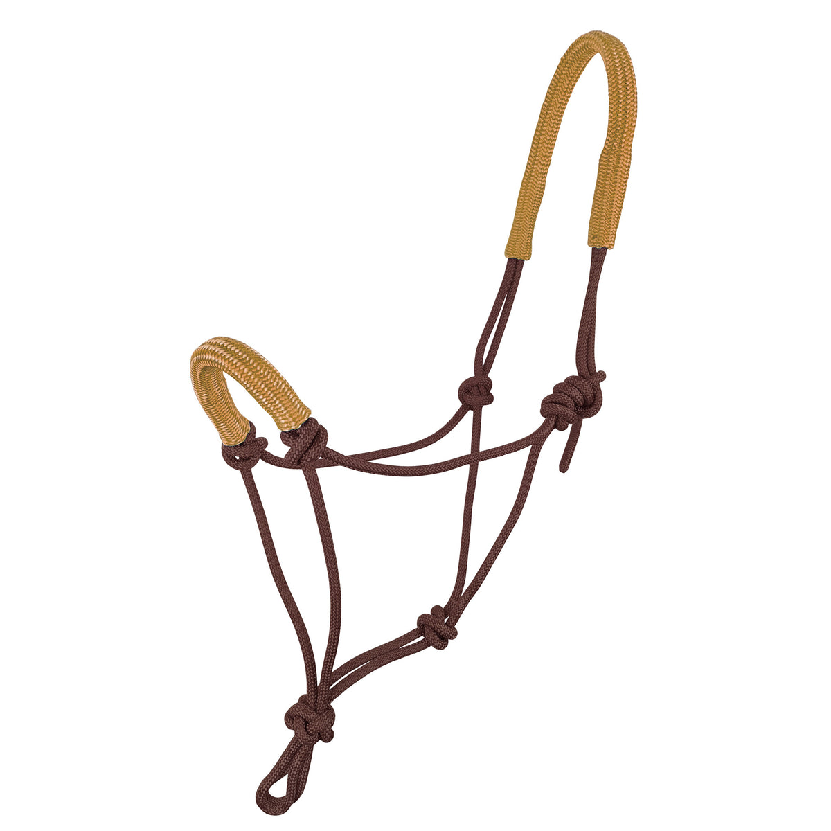 Halter Knotted Rope with Padded Nose Brn/Tan