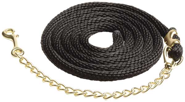 Lead Rope With Brass Chain Black