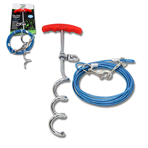 Dog Tie Out Cable And Stake Combo 4.5m