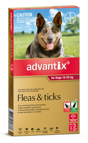 Advantix Large Dogs 10-25kg Red X 3 Pack