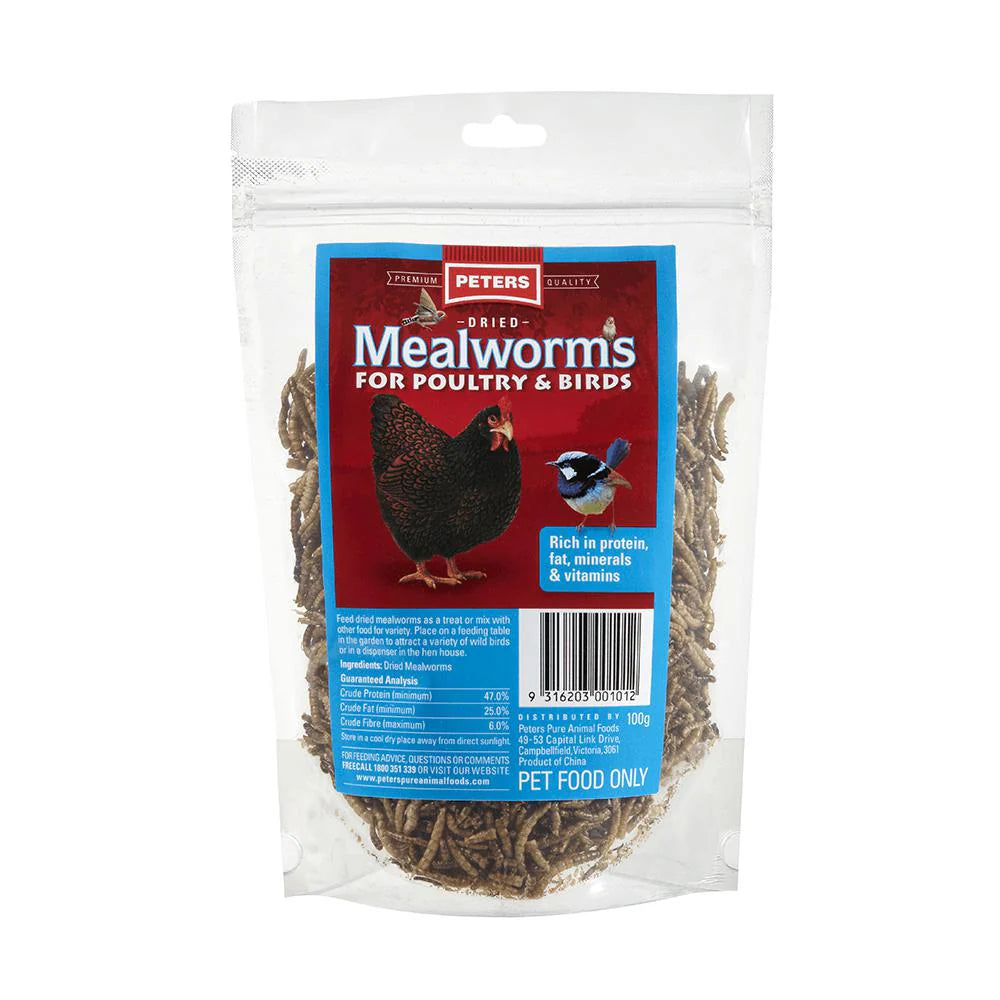 Peters Dried Mealworms 100gm