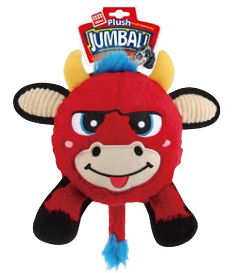 Dog Toy GIGWI Jumball Plush Red Bull Medium