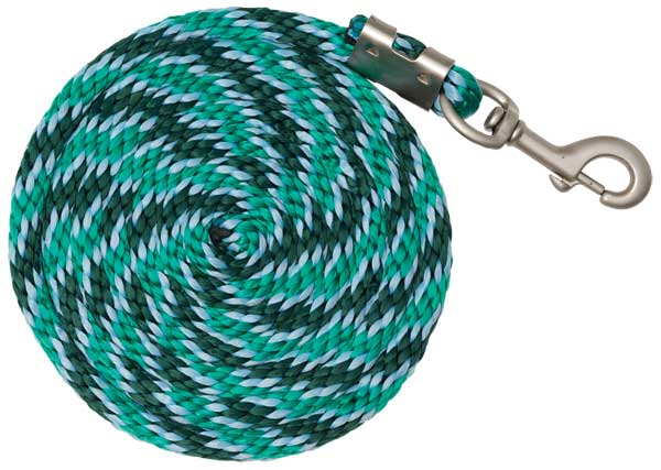 Lead Rope Braided Nylon 3 Tone Dgr/gr/lbl