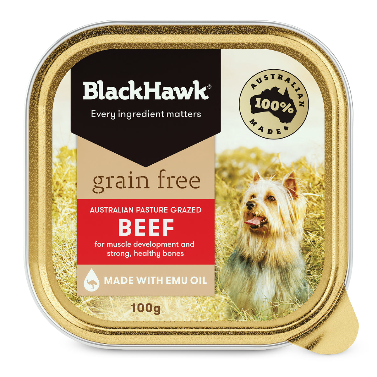 Black Hawk Gf Wet Dog Food 100gx9beef