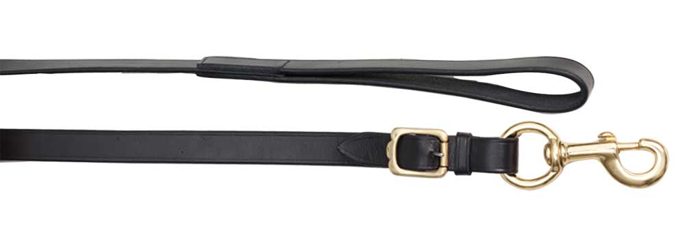 Lead Leather Aintree Brass Snap 160cm Black