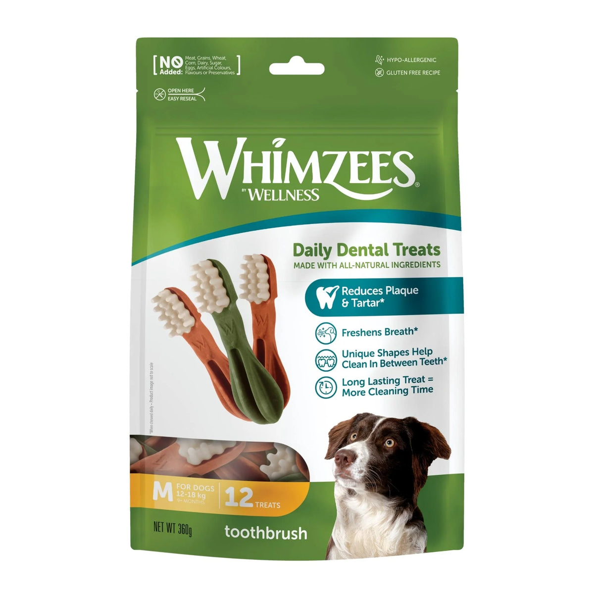 Whimzees Toothbrush Star Medium Value Bag 12 Pack