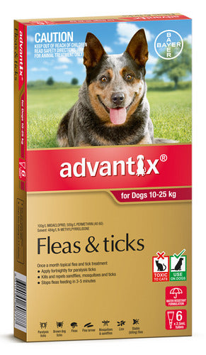 Advantix Large Dogs 10-25kg Red X 6 Pack