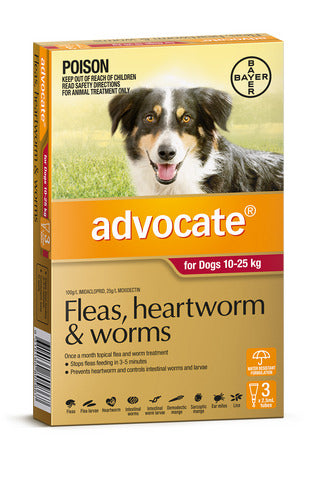 Advocate Dog Large 10-25kg Red X 3 Pack