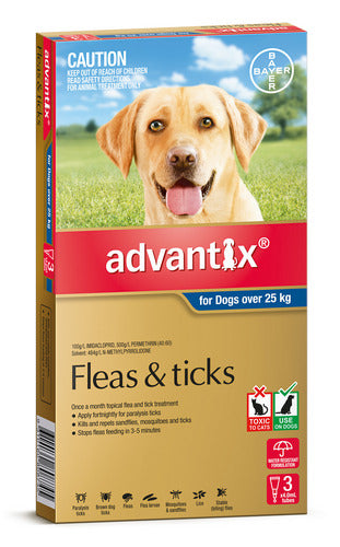 Advantix X/large Dogs 25kg+ Blue X 3 Pack