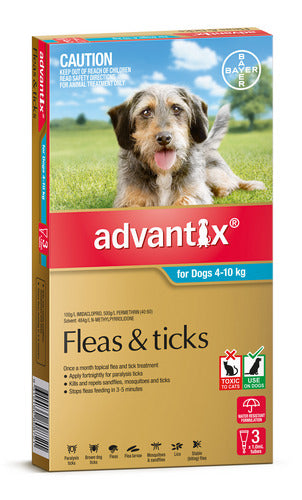 Advantix Medium Dogs 4-10kg Aqua X 3 Pack