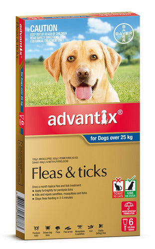 Advantix X/large Dogs 25kg+ Blue X 6 Pack