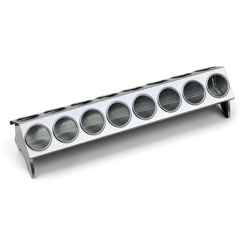 Galvanised Feed Trough With Holes - Chicks 16 Hole 30cm
