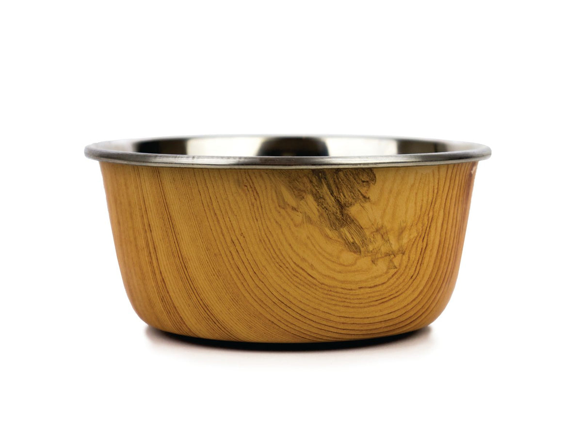 Dog Bowl Barkley And Bella Natural Wood S/Steel Large