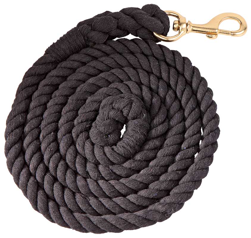 Lead Rope Cotton 2.5m Brass Snap 19mm Black