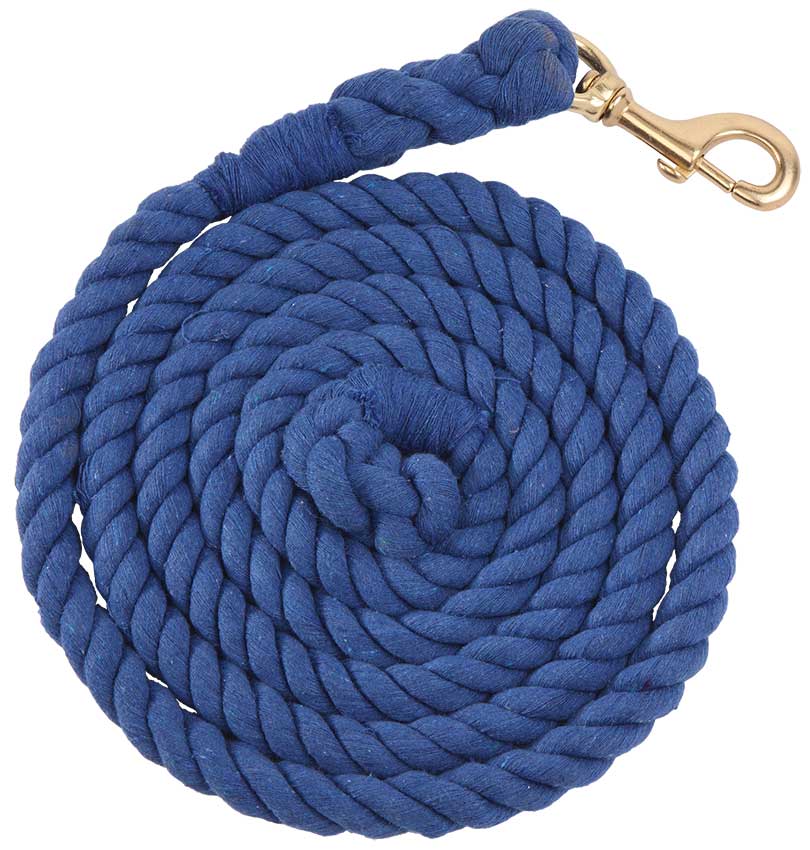 Lead Rope Cotton 2.5m Brass Snap 19mm Blue