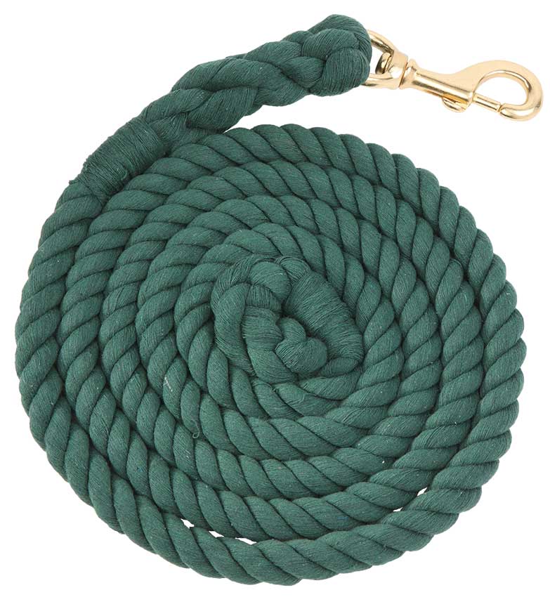 Lead Rope Cotton 2.5m Brass Snap 19mm Hunt/grn