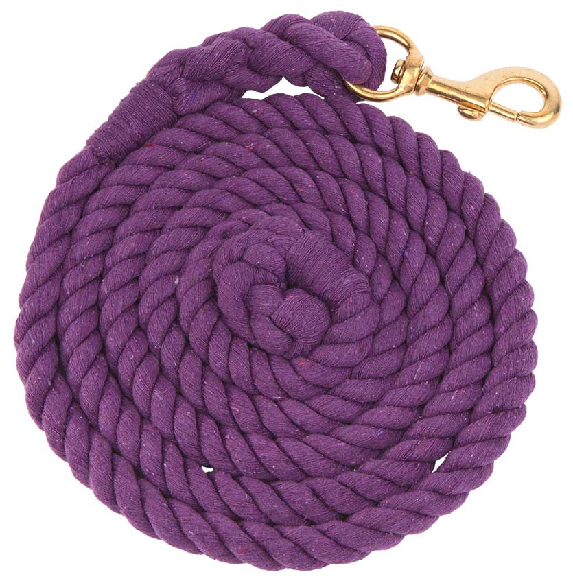 Lead Rope Cotton 2.5m Brass Snap 19mm Purple