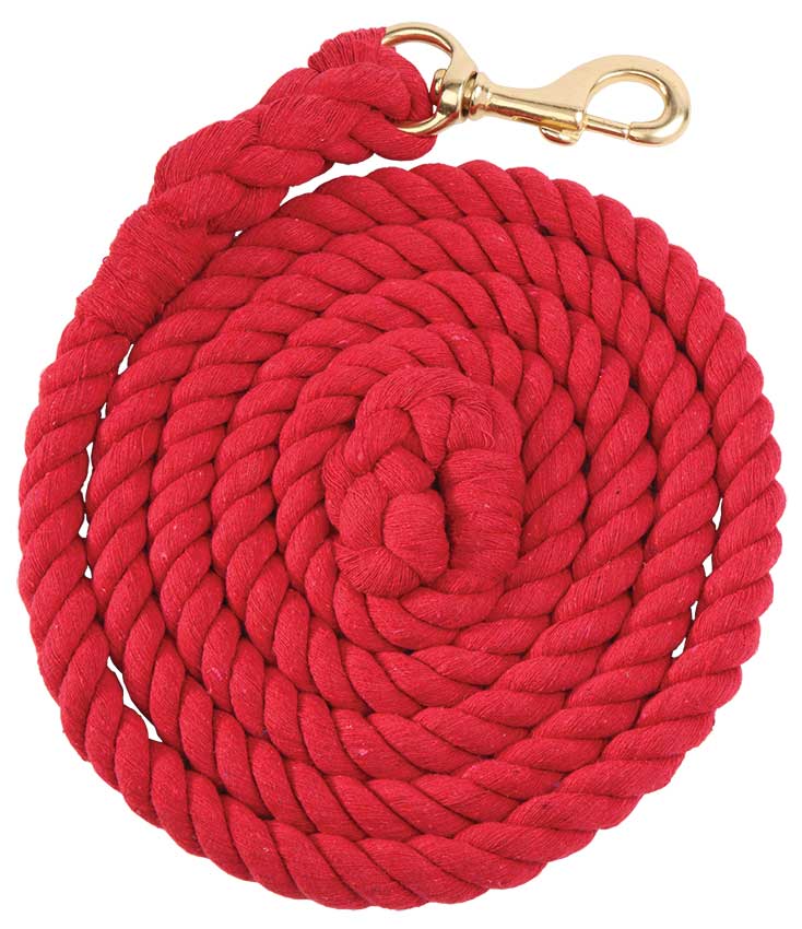 Lead Rope Cotton 2.5m Brass Snap 19mm Red